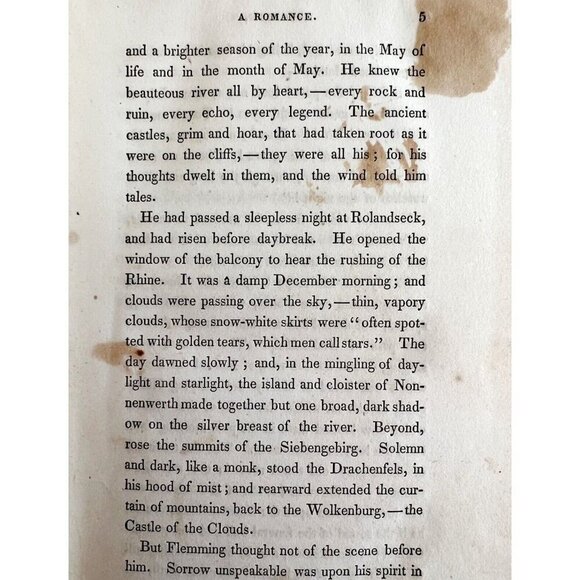 Hyperion Longfellow 4th Edition 1847 HC Victorian Romance Literature E44 - Picture 4 of 4